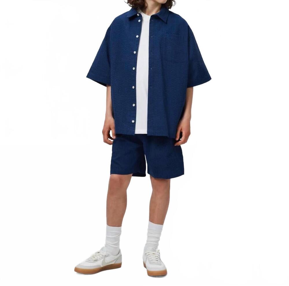 NEW MOLO richie short sleeve shirt in blue